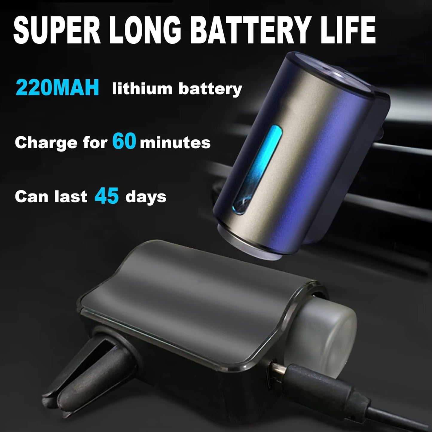 Désodorisant voiture diffuseur d'arôme 3 niveaux de diffuseur de parfum Rechargeable Intelligent réglable accessoire intérieur de voiture